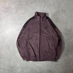 adidas トラックジャケット ジャージ ベロア パープル系 L ビックロゴ