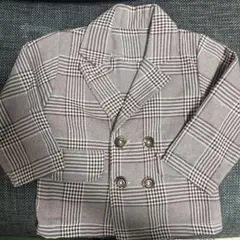 チェック柄ジャケットとパンツセット