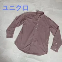 ★美品・人気★UNIQLO 赤×白 チェック柄 長袖ボタンダウンシャツ メンズM