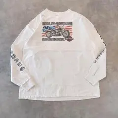 ハーレーダビッドソン ロンT USA製 Tシャツ 00s 2XL 白 14854