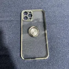 iPhone12proMax用ケース シルバー　リング付き