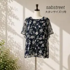 sabstreet★　トップス　ブラウス　大きいサイズ15号　花柄　シフォンのサムネイル