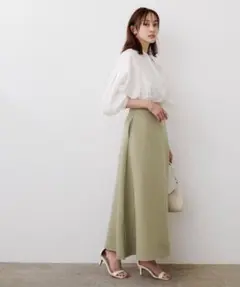 ユアーズ　サーキュラーロングスカート　グレイル　ユニクロ　GU マキシ　春服