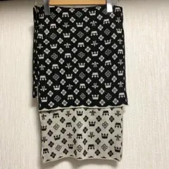 モノグラムマフラー 30cm×160cm ブラック/ベージュ