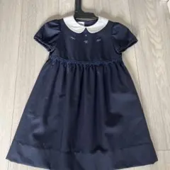 ファミリア　お受験　ネイビー 襟付き ワンピース