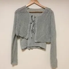 レディース　カーディガン　グリーン