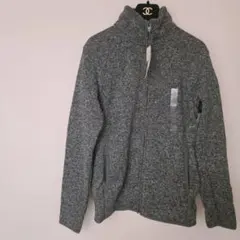UNIQLO　ニットフリース ダークグレー フルジップジャケット M タグ付