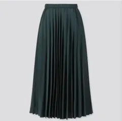 ユニクロ UNIQLO プリーツロングスカート ダークグリーン