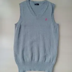 PLAYBOY グレー Vネック ニットベスト