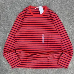 00s OLD UNIQLO ロンT 太 ボーダー レッド シティボーイy2k