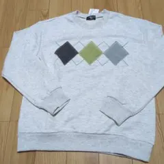 新品★コムサイズム 生成り アーガイルモチーフ トレーナー150cm