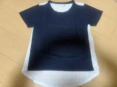 ネイビー 半袖Tシャツ レースバックのサムネイル
