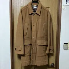 ブラウン ウール混合 ピーコート