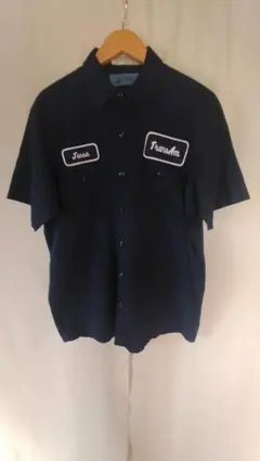 CINTASシンタスワッペン付き半袖ワークシャツMADE IN HAITI紺色Lのサムネイル