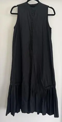 ZARA ノースリーブ シャツワンピース ブラック　XS