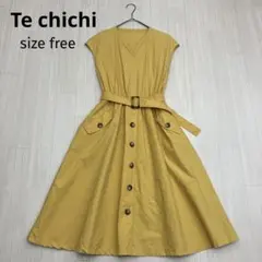 Te chichi ノースリーブ トレンチ ワンピース イエロー free
