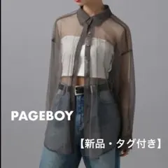【新品タグ付】PAGEBOY ペイジボーイ　シアーシャツブラウス　チュール　Fのサムネイル