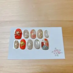 和風デザイン ネイルチップ 10個セット