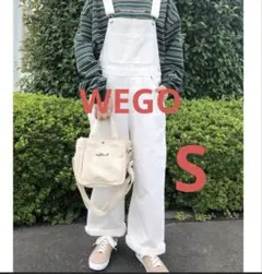 WEGO デニムオーバーオール　白　S