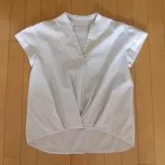 ストライプ Vネック 半袖トップス