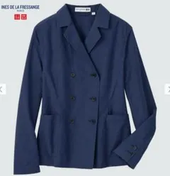 【新品タグ付】ユニクロ WOMAN ダブルシャツジャケット ブルー M