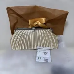 結婚式 アイボリー プリーツ クラッチバッグ