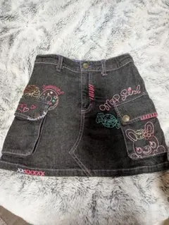 本日削除‼️激レア‼️mezzo piano デニムスカート ウサギ刺繍 リボン