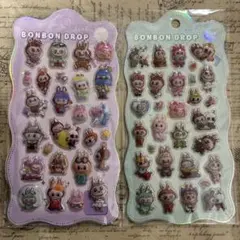 1日2回発送 匿名配送 ２枚セットBONBON DROP LABUBU シール