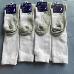 4足　セット　TOPVALU キッズ ハイソックス 22-24cm 白