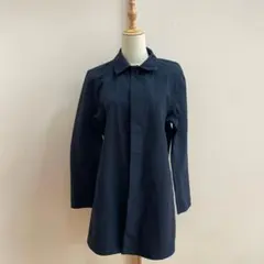 美品　無印良品　ナイロンコート（S）ステンカラー　ネイビー系　シンプル