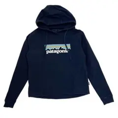 パタゴニア パーカー ウィメンズ XS ネイビー フード付き ロゴ付き 裏起毛のサムネイル