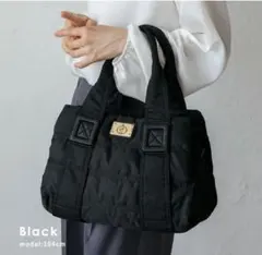 楽天人気　ナイロンキルティングバッグ　ブラック