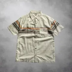 Hang Ten ハンテン ヴィンテージ ボーダーシャツ 半袖 刺繍ロゴ L 綿のサムネイル