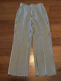 GU ギンガムチェック ストレートパンツ M