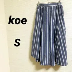 【koe】フレアスカート ブルー系 ストライプ ウエストゴム ゆったり 春夏 Sのサムネイル