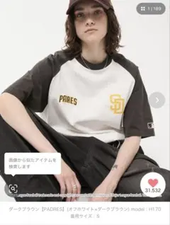 MLB/メジャーリーグ ワッペン刺繍 ビッグシルエット ラグラン半袖Tシャツのサムネイル