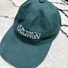 Champion ロゴ刺繍キャップ ダークグリーン