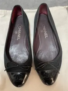 CHANEL バレリーナ パテント キルティング バレエシューズ 38サイズ