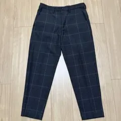 【GUジーユー 】テーパードアンクルイージーチェックパンツ　Sサイズ