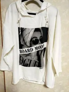 プリントデザインパーカー フーディー VOGUE BOARD MOOD ホワイトのサムネイル