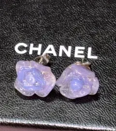 CHANELシャネル カメリア ピアス 01P パープル 正規品 ヴィンテージのサムネイル
