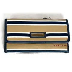 Tommy Hilfiger 長財布 レディース ベージュ×ネイビー