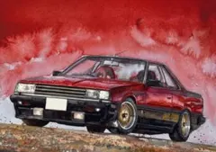 日産 スカイライン2000ターボRS R30風 レトロポスター A4