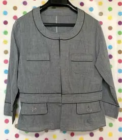 クレージュ　ノーカラージャケット　七分袖　サイズ38