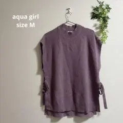 AG by aquagirl ニットベスト ハイネック パープルピンク M