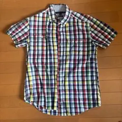 トミーヒルフィガー　半袖チェックシャツ　Mサイズ