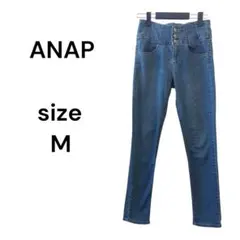【美品】ANAP スキニーデニム 　M ブルー 美脚 ハイウエスト