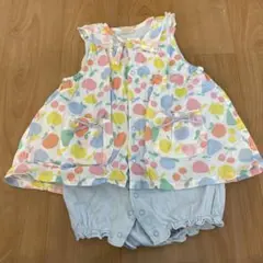 プティマイン 70cm 半袖 ロンパース 女の子