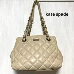 美品/ケイトスペード/トートバッグ/レザー/ベージュ/21×26×12.5