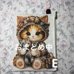 2905✨ビッグフェイス猫✨ビッグポーチ マチあり ハンドメイド - メルカリ